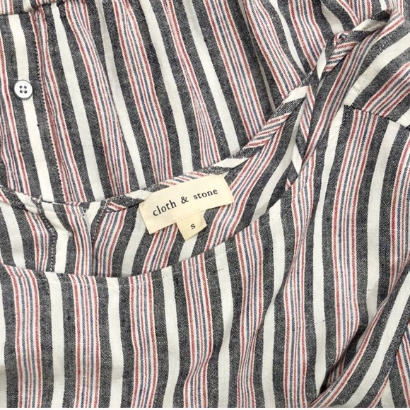 Cloth & Stone Bella Dahl Striped Linen Romper - Picture 7 of 8